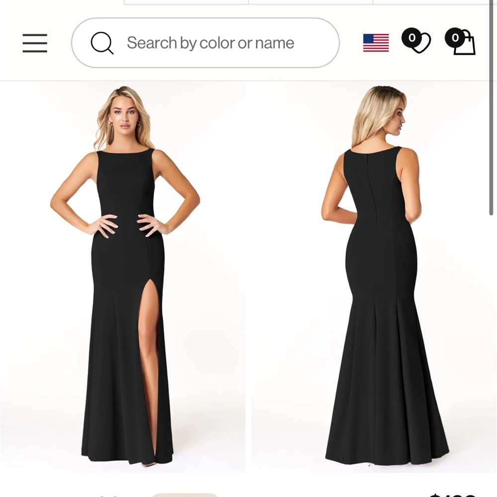 Azazie - High neck black dress